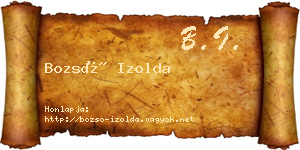 Bozsó Izolda névjegykártya
